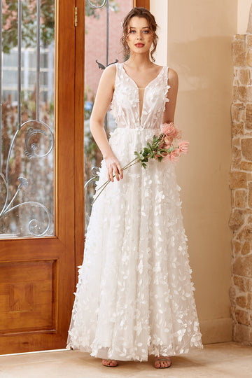 Apliques Blanco Tulle Vestido de Novia